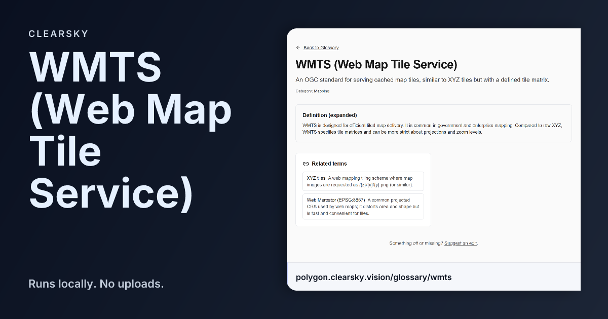 WMTS (Web Map Tile Service) — Glossary | ClearSKY